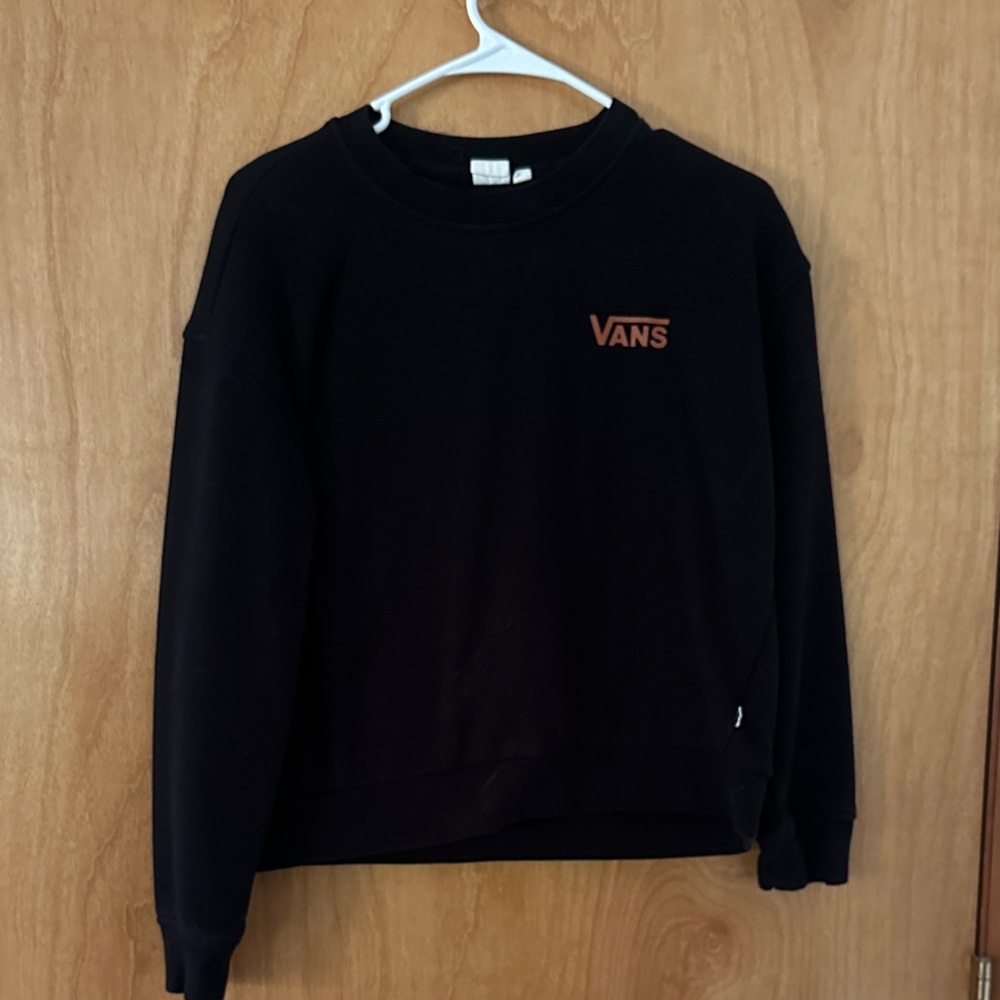 Vans Black Crewneck with Red Logo